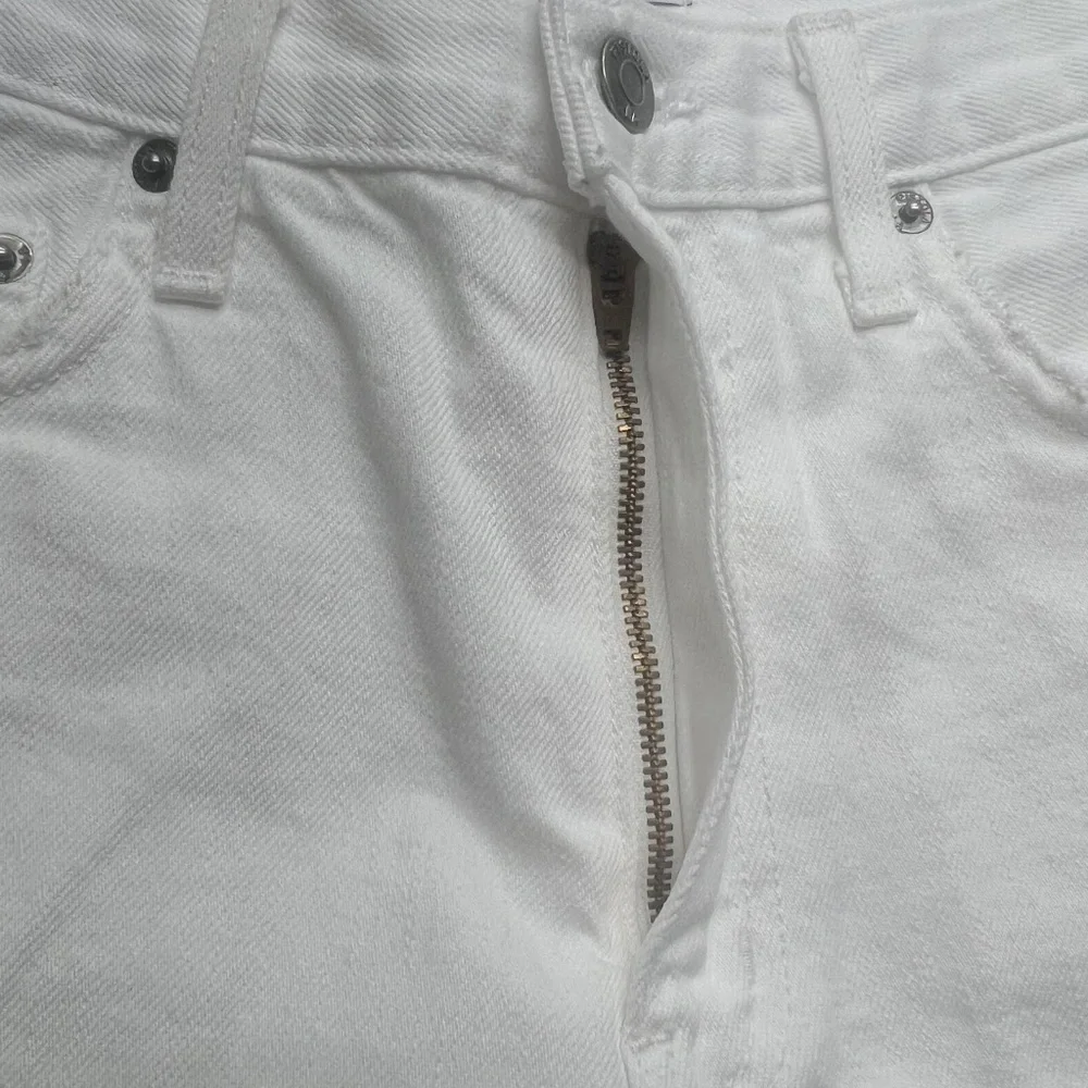 Pistola Shorts Womens‎ 28 White Distressed Denim High Rise Raw Hem USA Cotton